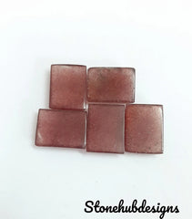 Natural Pink Strawberry Quartz Smooth Octagon Cabochon, AAA Pink Octagon Shape Flat Back Cabochon, Pink Quartz Gemstone For Jewelry Making