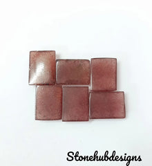 Natural Pink Strawberry Quartz Smooth Octagon Cabochon, AAA Pink Octagon Shape Flat Back Cabochon, Pink Quartz Gemstone For Jewelry Making