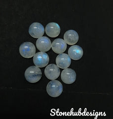 14MM, 15MM Natural Moonstone Round Cabochon Stone, Moonstone Calibrated Round Blue Fire Flash Smooth Moonstone Round For Jewelry Making