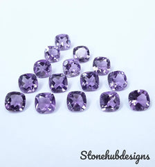 4MM, 5MM, 6MM, 7MM, 8MM Natural Amethyst Faceted Cushion Cut Gemstone, AAA quality Amethyst loose gemstones For Jewelry Making