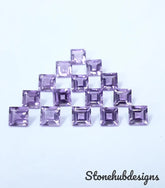 3MM, 4MM, 5MM, 6MM, 7MM, 8MM Natural Amethyst Faceted Square Cut Gemstone, AAA quality Amethyst loose gemstones For Jewelry Making
