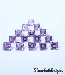 3MM, 4MM, 5MM, 6MM, 7MM, 8MM Natural Amethyst Faceted Square Cut Gemstone, AAA quality Amethyst loose gemstones For Jewelry Making