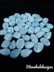 Natural Larimar Cabochon Mix Size/Shapes Gemstone, AAA Larimar Smooth mix size for Larimar Rings, Pendant Jewelry