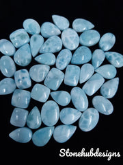 Natural Larimar Cabochon Mix Size/Shapes Gemstone, AAA Larimar Smooth mix size for Larimar Rings, Pendant Jewelry