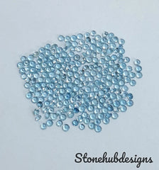 1.50MM, 2MM, 2.50MM Natural Aquamarine Faceted Round Cut Stones, AAA Aquamarine Round Loose Calibrated Cut Gemstone For Jewelry