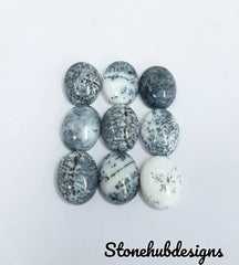 Natural Dendrite Opal Oval Cabochon Gemstone, CALIBRATED Loose Stone Cab, AAA Dendrite Opal Smooth Oval Cabs For Jewelry