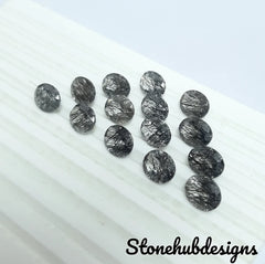 5X7MM, 6X8MM, 7X9MM, 8X10MM Natural Black Rutile Faceted Oval Gemstone, AAA Quality Black Rutile Quartz Oval Cut superb stone for jewelry