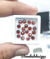 Natural Garnet Round Rose Cut Gemstone, AAA Quality Loose Garnet Faceted Rose Cut Round Loose Stone For Jewelry