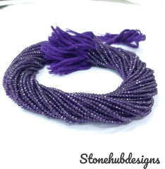 2-2.50MM Natural Amethyst micro cut Faceted Rondelle Beads, Blue AAA Amethyst Beads| tiny Amethyst beads for jewelry