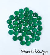 3MM, 4MM, 5MM, 6MM Natural GREEN ONYX Round Cabochon gemstone, AAA Green Onyx Smooth Round flat back Cabochon For Jewelry Making