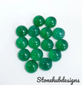 Natural Green Onyx Round Cabochon Gemstone, AAA Quality Green Onyx Smooth Round flat back Cabochon Stone For jewelry