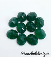 12x16MM, 13x18MM, 15x20MM Natural Green Onyx faceted Oval Cut Gemstone, AAA Green Onyx faceted Oval Cut Loose Calibrated Stone For jewelry