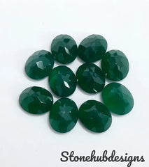 12x16MM, 13x18MM, 15x20MM Natural Green Onyx faceted Oval Cut Gemstone, AAA Green Onyx faceted Oval Cut Loose Calibrated Stone For jewelry