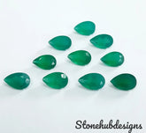 3x5MM, 4x6MM, 5x7MM, 6x8MM Natural Green Onyx faceted Pear Cut Gemstone, AAA GREEN ONYX faceted Pear Loose Calibrated Cut For jewelry