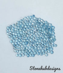 1.50MM, 2MM, 2.50MM Natural Aquamarine Faceted Round Cut Stones, AAA Aquamarine Round Loose Calibrated Cut Gemstone For Jewelry