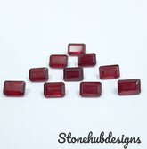 3X4MM, 3X5MM, 4X6MM, 5X7MM RUBY Faceted Octagon Cut Loose Gemstone, AAA Quality Glass Field Ruby Faceted Octagon Loose Gemstone For Jewelry
