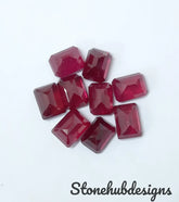 6X8MM, 7X9MM, 8X10MM, 9X11MM, 10X12MM RUBY Faceted Octagon Cut Gemstone, AAA Quality Glass Field Ruby Faceted Octagon cut stone For Jewelry