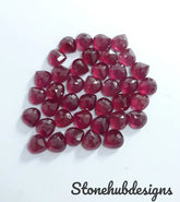 4MM, 5MM, 6MM, 7MM, 8MM, 9MM, 10MM RUBY Faceted Heart Shape Loose Gemstone, Ruby Heart Faceted Loose Gemstone, GF Ruby Faceted Loose Stone
