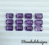 3X4MM, 3X5MM, 4X6MM, 5X7MM, 6X8MM, 7X9MM Natural Amethyst faceted Octagon Cut Gemstone, AAA Amethyst Octagon Purple Color For Jewelry