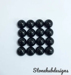7MM, 8MM, 9MM, 10MM, 11MM Natural Black Onyx Round Cabochon Gemstone, AAA Black Onyx round smooth loose gemstone for jewelry