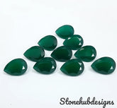7X9MM, 8X10MM, 9X11MM, 10X12MM Natural Green Onyx faceted Pear Cut Gemstone, AAA GREEN ONYX faceted Pear Loose Calibrated Cut For jewelry