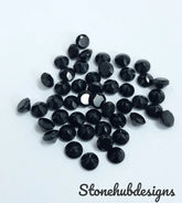 3MM, 3.50MM, 4MM, 4.50MM, 5MM, 6MM Natural Black Onyx Faceted Round Cut Gemstone, AAA Black Onyx Faceted Loose Calibrated Round for Jewelry