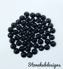7MM, 8MM, 9MM, 10MM AAA Black Onyx Faceted Round Cut Gemstone, 100% Natural Black Onyx faceted round loose gemstone for jewelry