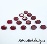 RUBY Faceted Oval Cut Loose Gemstone , AAA Quality Glass Field Red Ruby Faceted Oval Cut stone For Jewelry Making