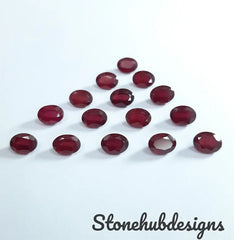 RUBY Faceted Oval Cut Loose Gemstone , AAA Quality Glass Field Red Ruby Faceted Oval Cut stone For Jewelry Making