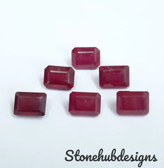 6X8MM, 7X9MM, 8X10MM, 9X11MM, 10X12MM RUBY Faceted Octagon Cut Gemstone, AAA Quality Glass Field Ruby Faceted Octagon cut stone For Jewelry