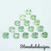 4MM, 5MM, 6MM Natural Mint Green Kyanite Faceted Cushion Cut Gemstone, AAA Quality Rare Green Mint Kyanite Cushion Cut For Jewelry