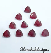 4MM, 5MM, 6MM RUBY Faceted Trillion Cut Loose Gemstone, AAA GF Red Ruby Faceted Trillion Cut Loose Gemstone For Jewelry