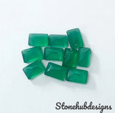 4X6MM, 5X7MM, 6X8MM, 7X9MM Natural Green Onyx faceted Octagon Cut Gemstone, AAA Quality GREEN ONYX faceted octagon cut For jewelry making