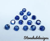 3MM, 4MM, 5MM, 6MM Natural Kyanite Faceted Round Cut Gemstone, AAA Quality Kyanite Round Cut Loose Stone For Jewelry