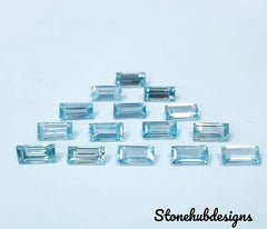 3x6MM Natural Blue Zircon Faceted Baguette Shape Loose Gemstones, AAA Quality Blue Zircon Baguette cut Loose For Jewelry Making