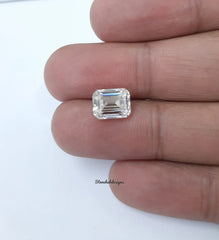 Moissanite Faceted Octagon Emerald Cut Gemstone, D Color AAA Loose Moissanite Faceted Octagon Emerald Cut stone For Jewelry