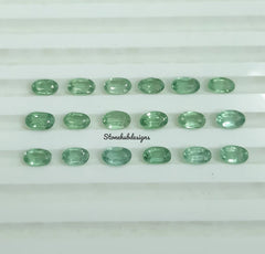 3x5MM, 4x6MM, 5x7MM Natural Mint Green Kyanite Faceted Oval Cut Gemstone, AAA Quality Rare Green Mint Kyanite Oval Cut For Jewelry