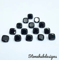 4MM, 5MM, 6MM Natural Black Onyx Faceted Cushion gemstone, 100% Natural AAA Quality Black Onyx Cushion Faceted Loose Gemstone