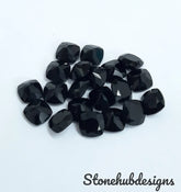 7MM, 8MM, 9MM, 10MM Natural Black Onyx Faceted Cushion gemstone, 100% Natural AAA Quality Black Onyx Cushion Faceted Loose Gemstone