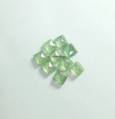 4MM, 5MM, 6MM Natural Mint Green Kyanite Faceted Square Cut Gemstone, AAA Quality Rare Green Mint Kyanite Square Cut For Jewelry