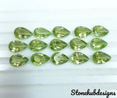 6x8MM, 6x9MM, 7x9MM, 8x10MM Natural Peridot Faceted Pear Cut Gemstone, AAA Green Peridot faceted Pear Calibrated loose Stone For Jewelry