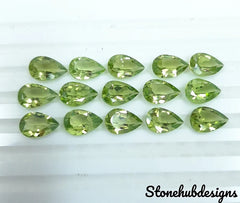 6x8MM, 6x9MM, 7x9MM, 8x10MM Natural Peridot Faceted Pear Cut Gemstone, AAA Green Peridot faceted Pear Calibrated loose Stone For Jewelry