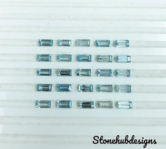 3x6MM Natural Blue Zircon Faceted Baguette Shape Loose Gemstones, AAA Quality Blue Zircon Baguette cut Loose For Jewelry Making