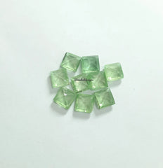 4MM, 5MM, 6MM Natural Mint Green Kyanite Faceted Square Cut Gemstone, AAA Quality Rare Green Mint Kyanite Square Cut For Jewelry