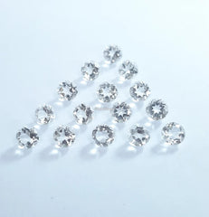 3MM, 4MM, 5MM, 6MM Natural Crystal Quartz Faceted Round Cut Gemstone, AAA White Crystal Quartz faceted Round cut For Jewelry