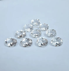 7X9MM, 8X10MM, 9X11MM, 10X12MM Natural Crystal Quartz Faceted Oval Cut Gemstone, AAA Crystal Quartz Oval cut For Jewelry Making