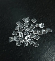 3MM, 4MM, 5MM, 6MM Natural Crystal Quartz Faceted Square Cut Gemstone, AAA White Crystal Quartz faceted Square cut For Jewelry