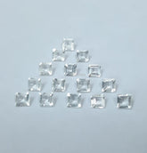 7MM, 8MM, 9MM, 10MM Natural Crystal Quartz Faceted Square Cut Gemstone, AAA Crystal Quartz Square cut For Jewelry Making