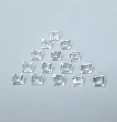 7MM, 8MM, 9MM, 10MM Natural Crystal Quartz Faceted Square Cut Gemstone, AAA Crystal Quartz Square cut For Jewelry Making