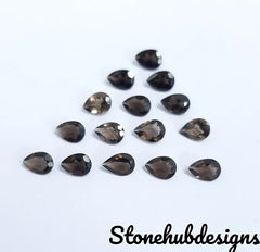 3X5MM, 4X6MM, 5X7MM Natural Smoky Quartz Faceted Pear Cut Gemstone, smoky quartz Pear cut for jewelry making stone